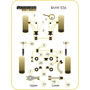 Powerflex wishbone bush upper inner suitable for E36 E46 incl. M3 BMW PFR5-4617BLK